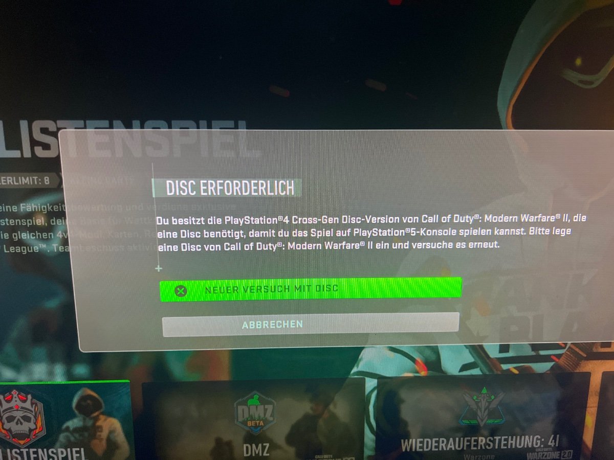 MW2 Problem Digitaler PS5 Download nicht mehr spielbar PS5 Hilfe, Probleme und Fragen PS4