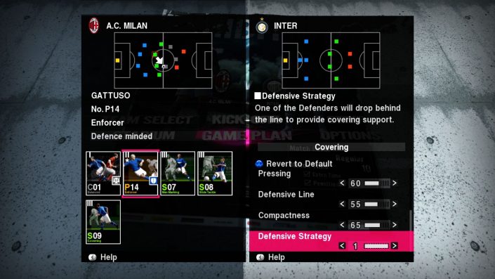 PES 2010 Mannschaftsstil-Regler
