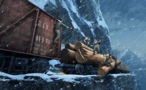 uncharted-2-train-fight-wallpaper-concept-art