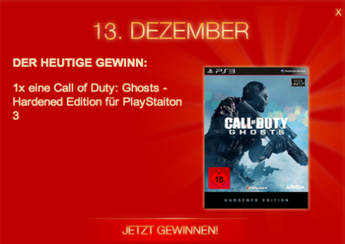 PLAY3 Adventskalender Call of Duty Hardened Edition