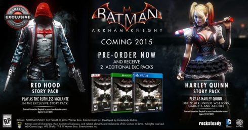 batman arkham knight preorder red hood harley quinn