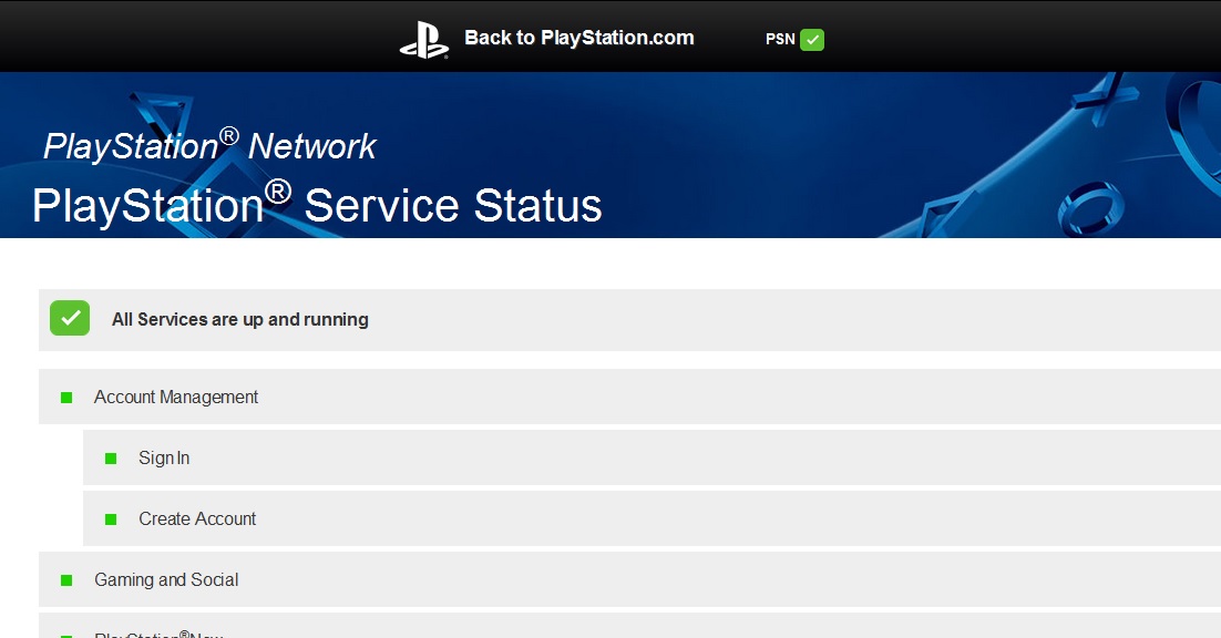 PSN Offizielle StatusSeite verrät, welche Dienste verfügbar sind