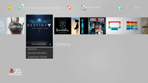 destiny ps4 dashboard