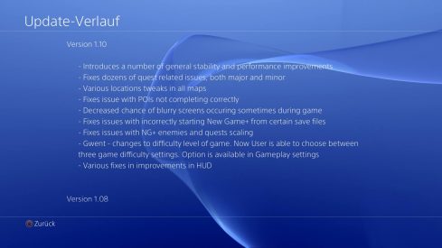 the witcher 3 wild hunt patch 1.10 ps4