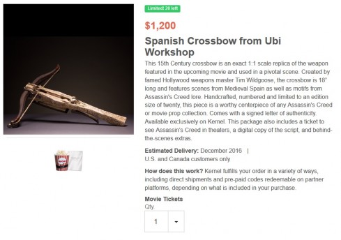 Assassin's Creed Movie crossbow preorder