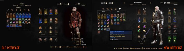 The Witcher 3 Blood and Wine Interface Inventar