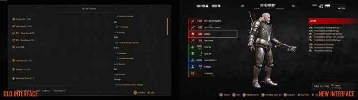 The Witcher 3 Blood and Wine Interface Stats