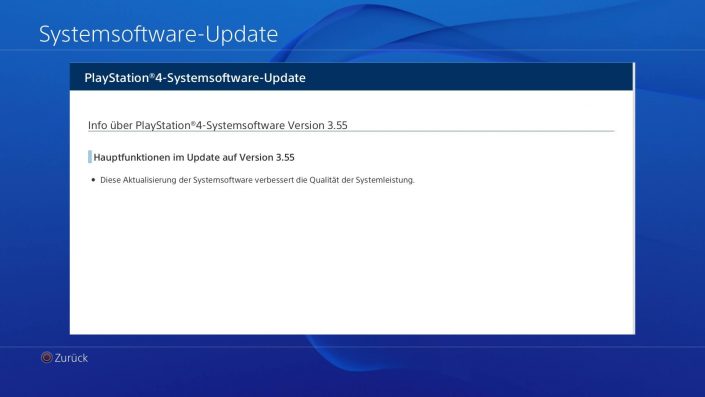 PS4 Firmware 3.55 Update-Verlauf