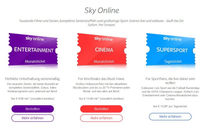 Sky Online Angebote