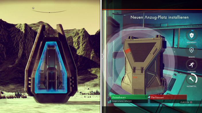 No Man's Sky - Exo-Anzug schnell upgraden und Inventar durch Absprungkapseln erweitern - Anzug-Platz installieren