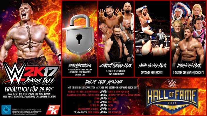 WWE 2K17: Season Pass enthüllt und alle DLCs in der Übersicht