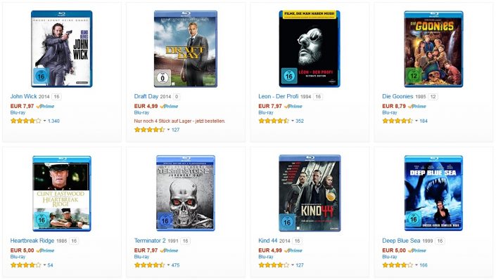 Amazon-Aktion: 3 Blu-ray-Filme für 20 Euro