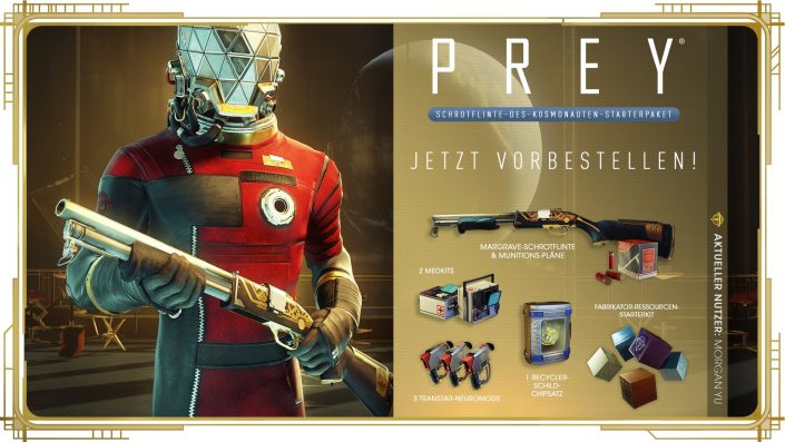 Prey PreOrder Vorbestellbonus DLC „Schrotflinte-des-Kosmonauten-Starterpaket“
