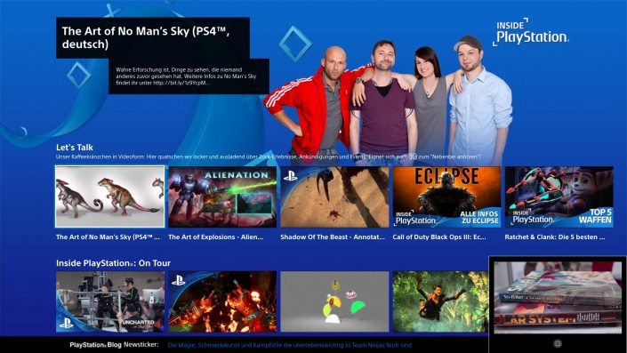PlayStation 4: Inside PlayStation jetzt mit eigener Video-App auf PS4