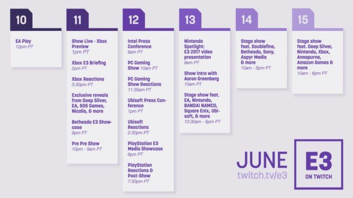 E3 2017: Twitch-Livestream-Plan vorgestellt mit EA, Microsoft, Ubisoft, Sony und mehr