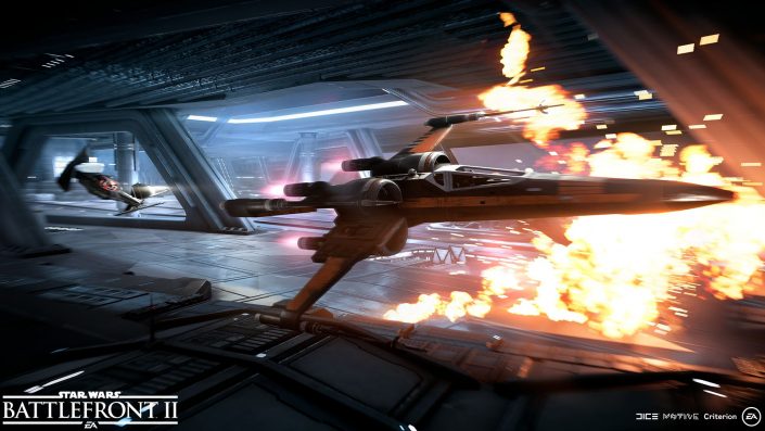 Star Wars Battlefront 2 Sternenjäger Angriff Screenshot5_BlackOne_Vs_TIESilencer_WM