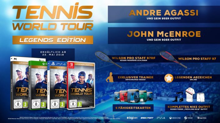 Tennis World Tour Legends Edition:  John McEnroe vs Andre Agassi Gameplay