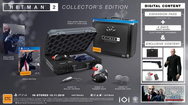 Hitman 2: 140 Euro teure Collector’s Edition mit Waffenkoffer und Quietscheente kann vorbestellt werden