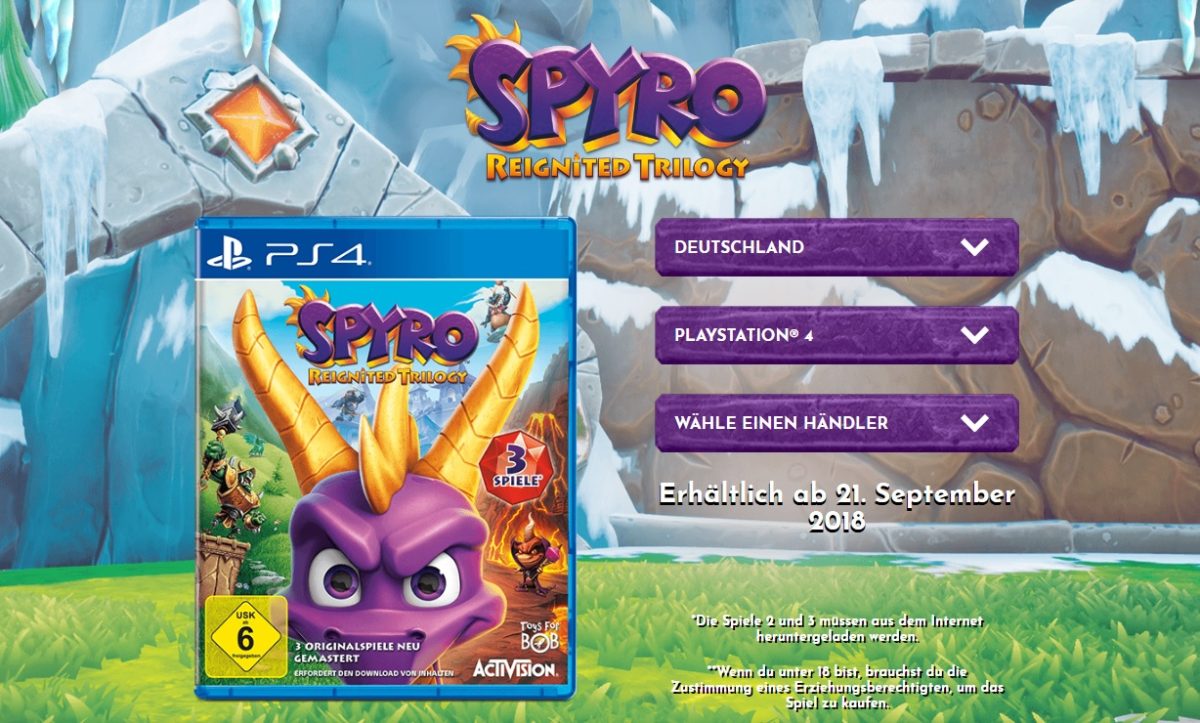 Spyro Reignited Trilogy: Diskversion beinhaltet nur den ersten Teil – 2 und 3 als Download