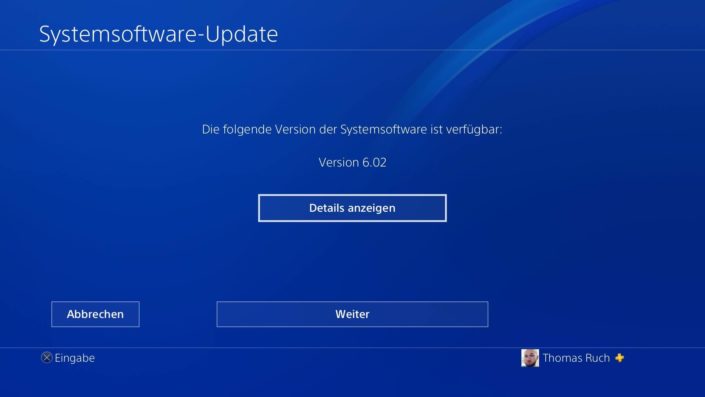 PS4 Firmware 6.02 steht zum Download bereit