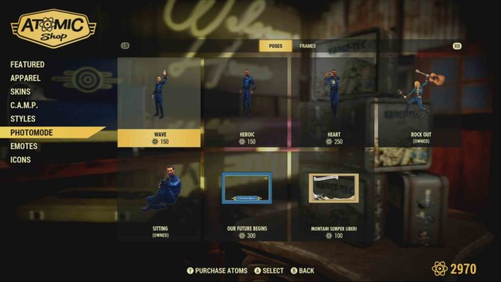 Fallout 76: Der Atomic Shop hat Rüstungs-Skins, Emotes, Décor und mehr im Angebot