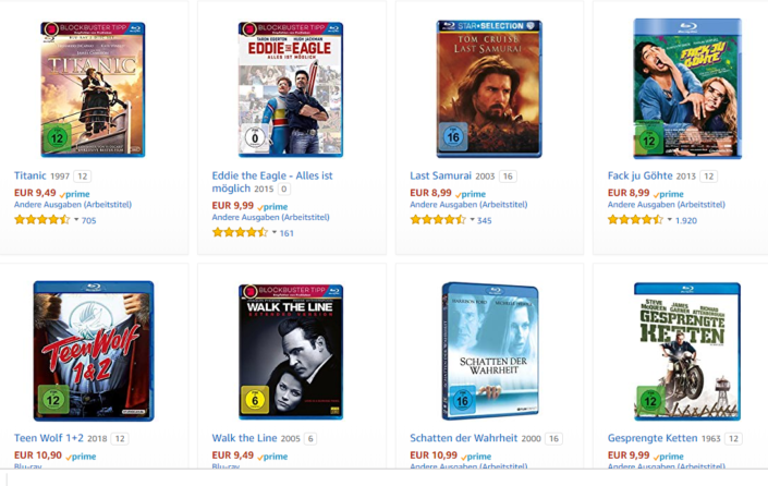 Amazon: 10 Blu-rays für 50 Euro im Angebot