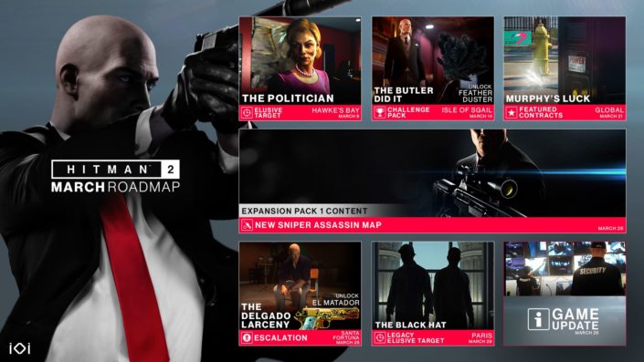 Hitman 2: Roadmap zu den März-Inhalten enthüllt – inkl. neue Sniper Assassin-Karte