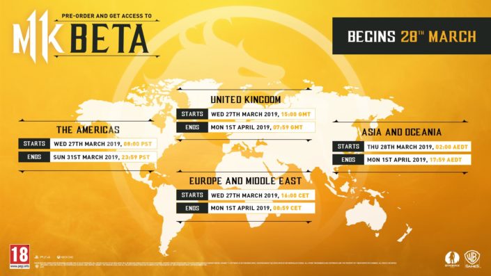 Mortal Kombat 11: Closed-Beta Zeitplan enthüllt