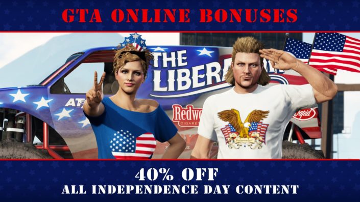 GTA Online: Unabhängigkeitstag-Specials, Boni, kostenloses T-Shirt, Bierhelm, satte Rabatte und mehr