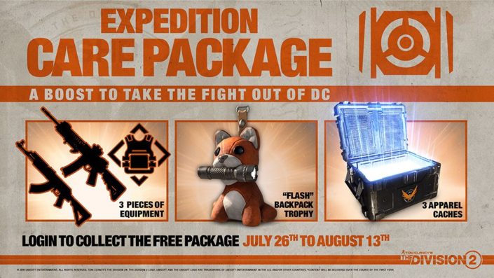 The Division 2: Expedition Care Package als Login-Bonus verfügbar