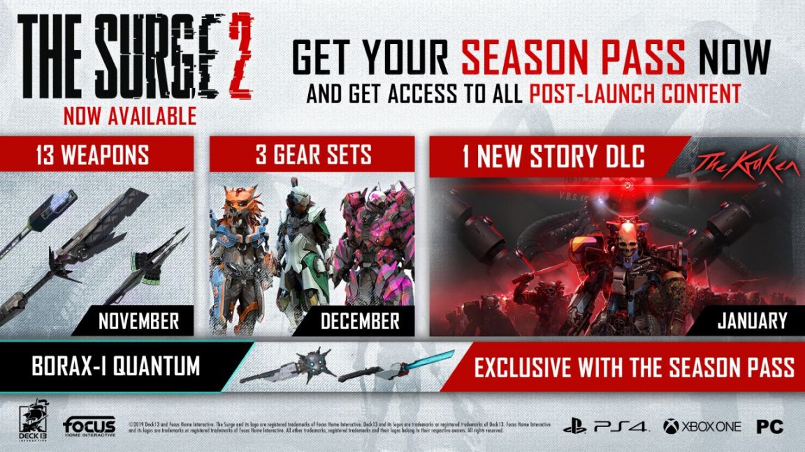 The Surge 2: Season-Pass-Inhalte angekündigt – Neue Waffen, Rüstungen und ein Story-DLC