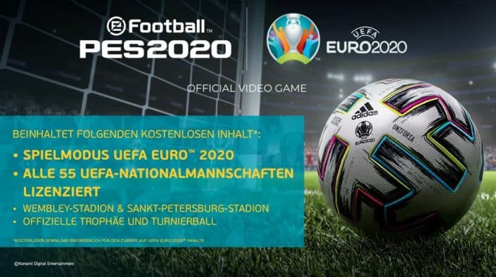 PES 2020: Data Pack 7.0 mit UEFA Euro 2020 hat einen Termin