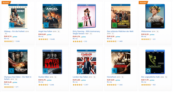 Amazon: 5 Blu-ray-Filme für 30 Euro im Angebot