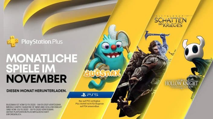 PS Plus November 2020: Gratis-Games zum Download bereit