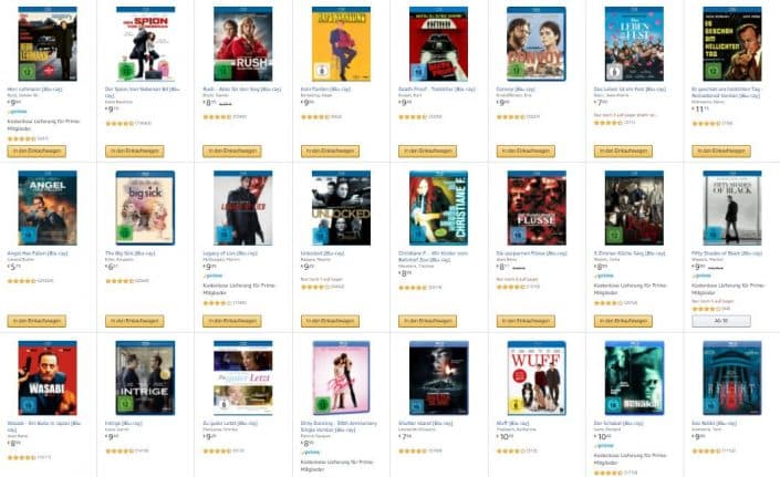 Amazon: 10 Blu-rays für 50 Euro im Angebot