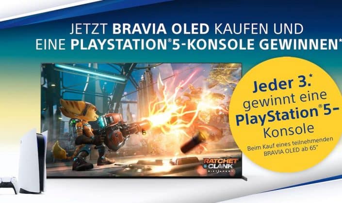 PS5: Verlosung beim Kauf eines BRAVIA OLED-TVs mit hoher Gewinnchance