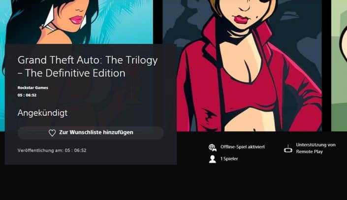 GTA Trilogy Definitive Edition: Sony reagiert auf zu frühe Freischaltung im PS Store