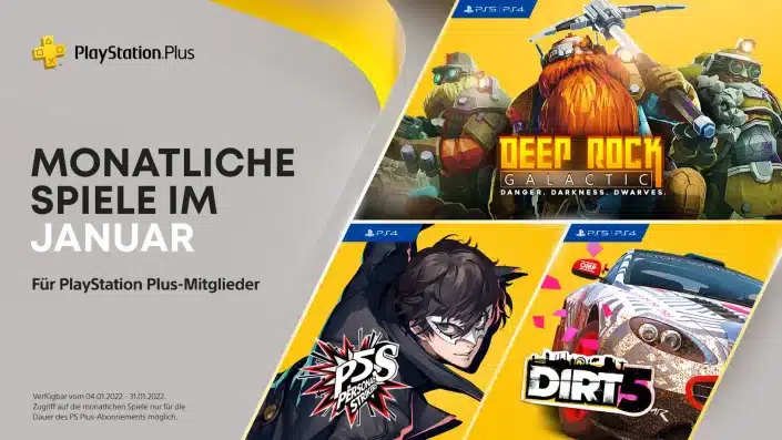 PS Plus Januar 2022: Download der „Gratisspiele“ ab sofort möglich