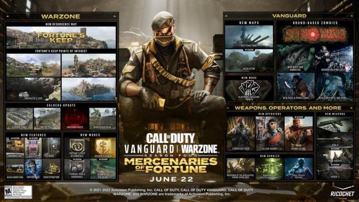 Call of Duty Vanguard & Warzone: Roadmap zur vierten Season „Mercenaries of Fortune“ enthüllt