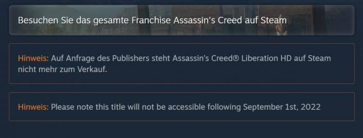 Assassin's Creed Liberation HD Steam