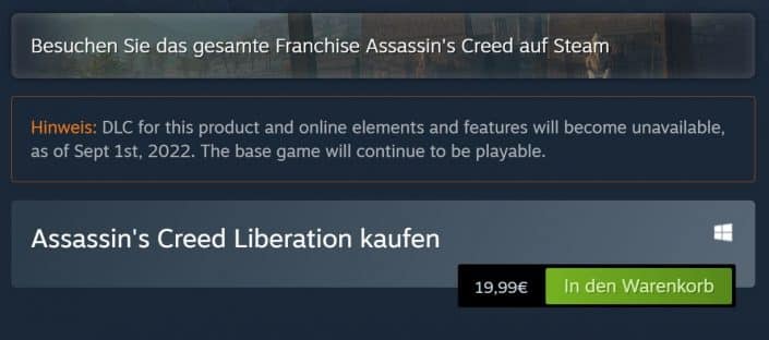 Assassin's Creed Liberation HD Steam 12.07.22