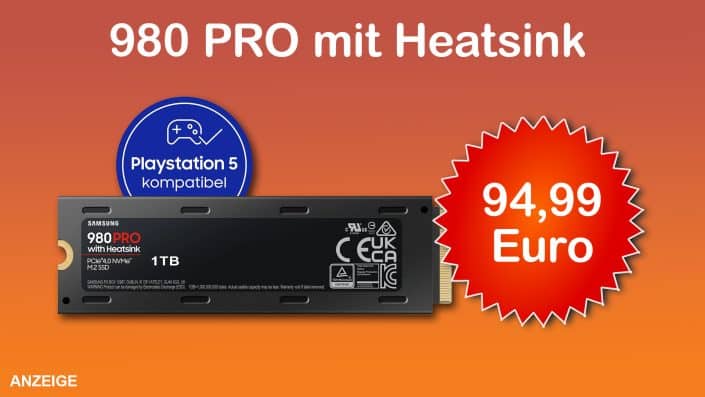 PS5 SSD: Samsung 980 Pro 1TB inkl. Heatsink zum Angebotspreis